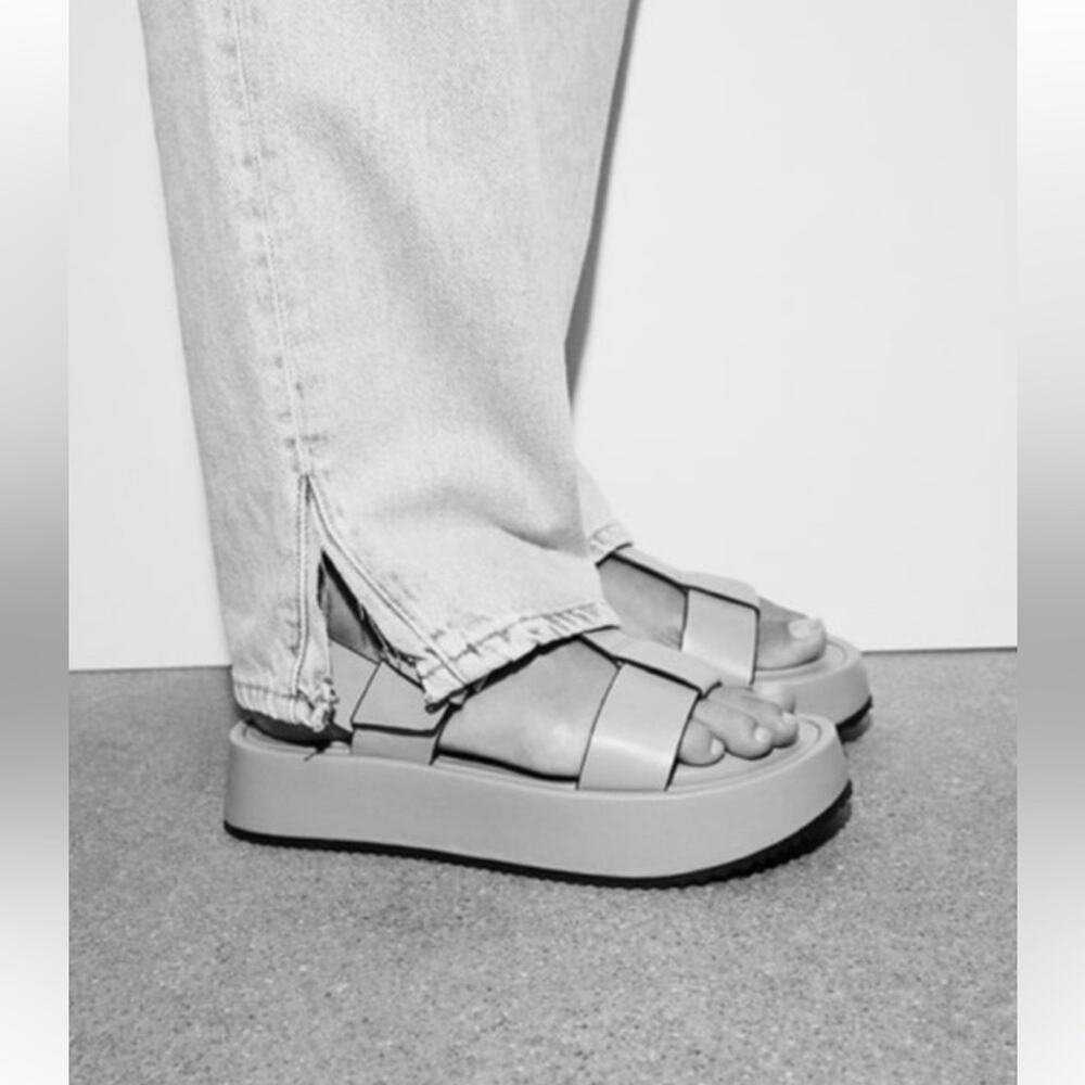 Zara Tan Strapy Platform sandals With Buckle Women's US size 9 (40) NWT - Picture 13 of 13